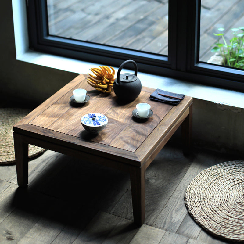 Traditional Solid Wood Sofa Side Accent Table with Suqare Top