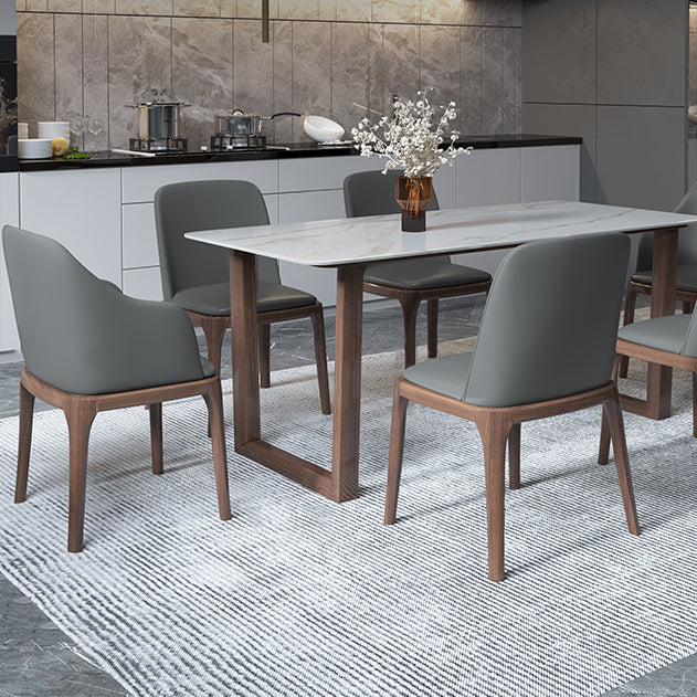 Contemporary Kitchen Dinner Table Solid Wood Sled Dining Table