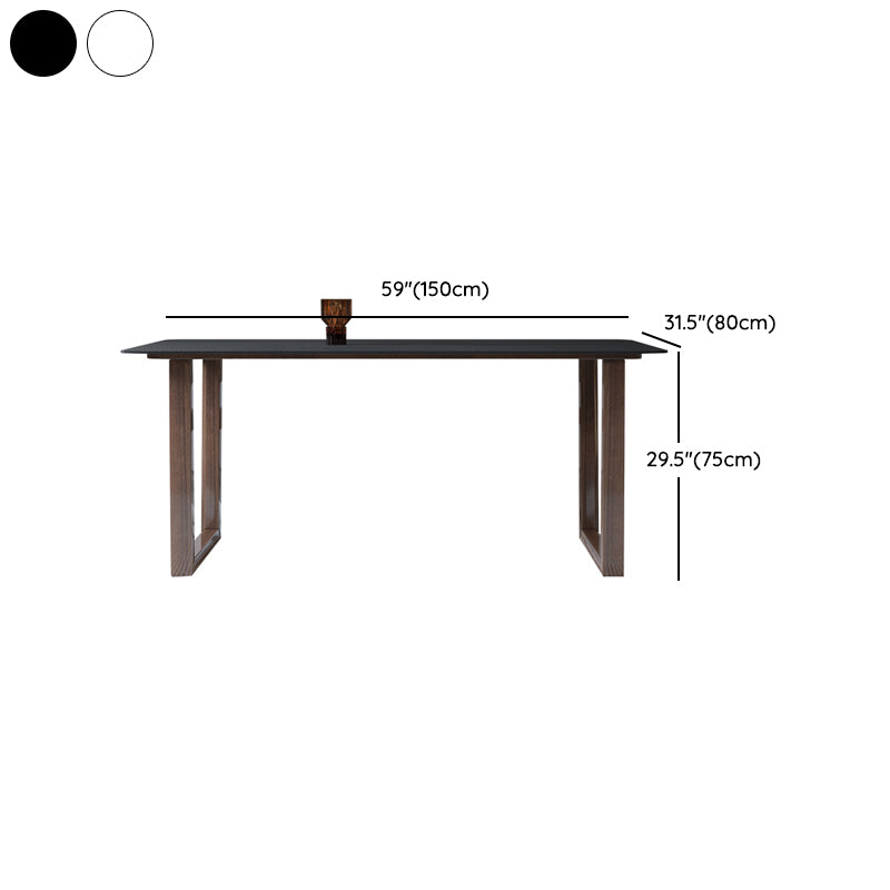 Contemporary Kitchen Dinner Table Solid Wood Sled Dining Table