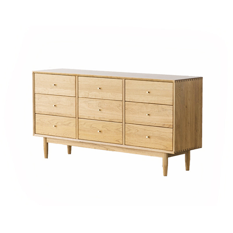 Nordic Style Solid Wood Storage Sideboard Cabinet with Drawers in Nature