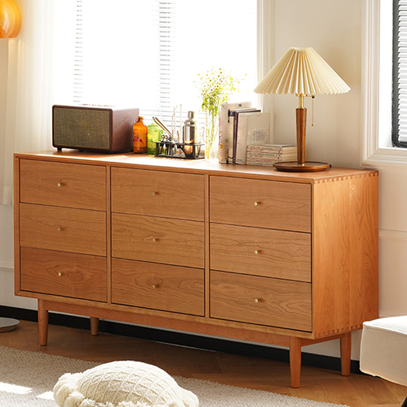 Nordic Style Solid Wood Storage Sideboard Cabinet with Drawers in Nature