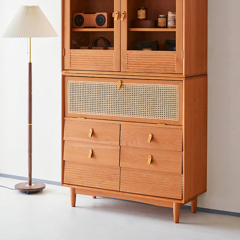 Nordic Style Cherry Wood Storage Sideboard Cabinet with Drawers