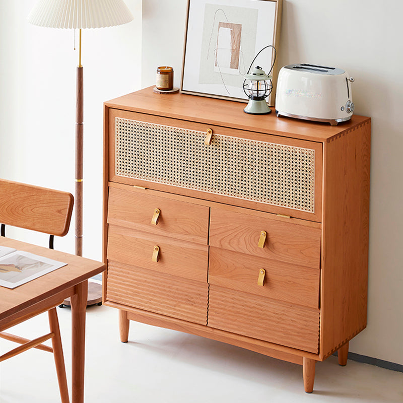 Nordic Style Cherry Wood Storage Sideboard Cabinet with Drawers