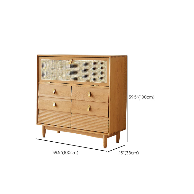 Nordic Style Cherry Wood Storage Sideboard Cabinet with Drawers