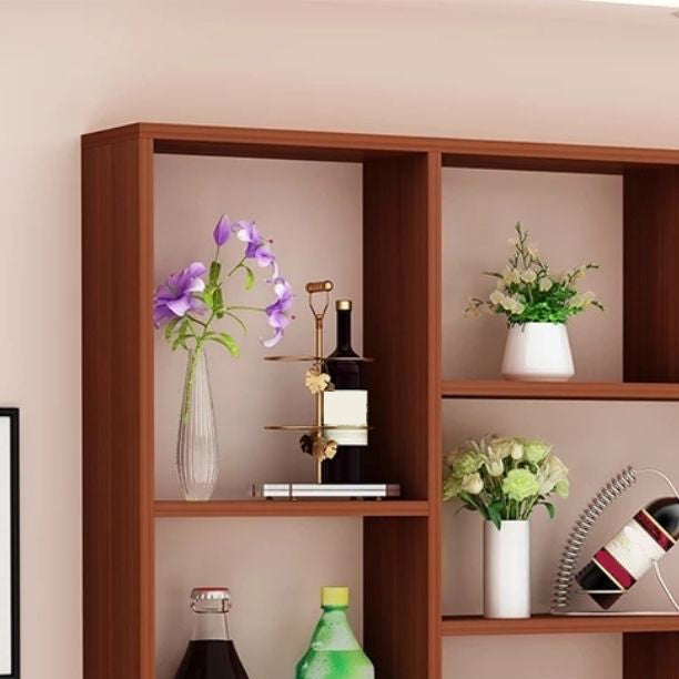 Manufactured Wood Modern Style Wine Bottle Holder Wall Mounted with Storage Shelves