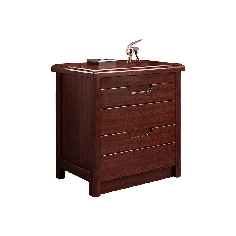 Modern Accent Table Nightstand Walnut Nightstand with Drawers