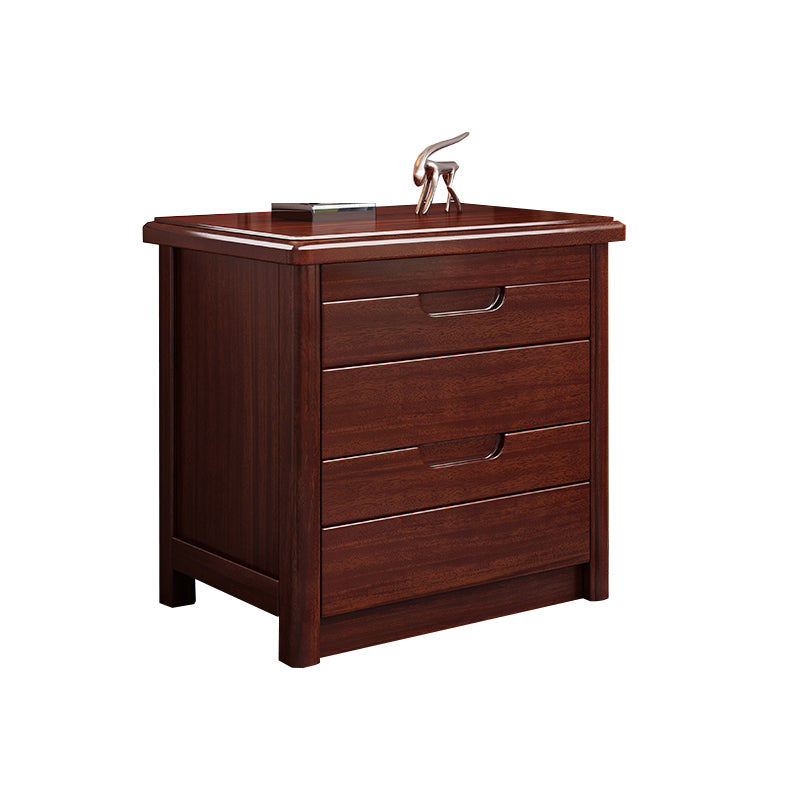 Modern Accent Table Nightstand Walnut Nightstand with Drawers