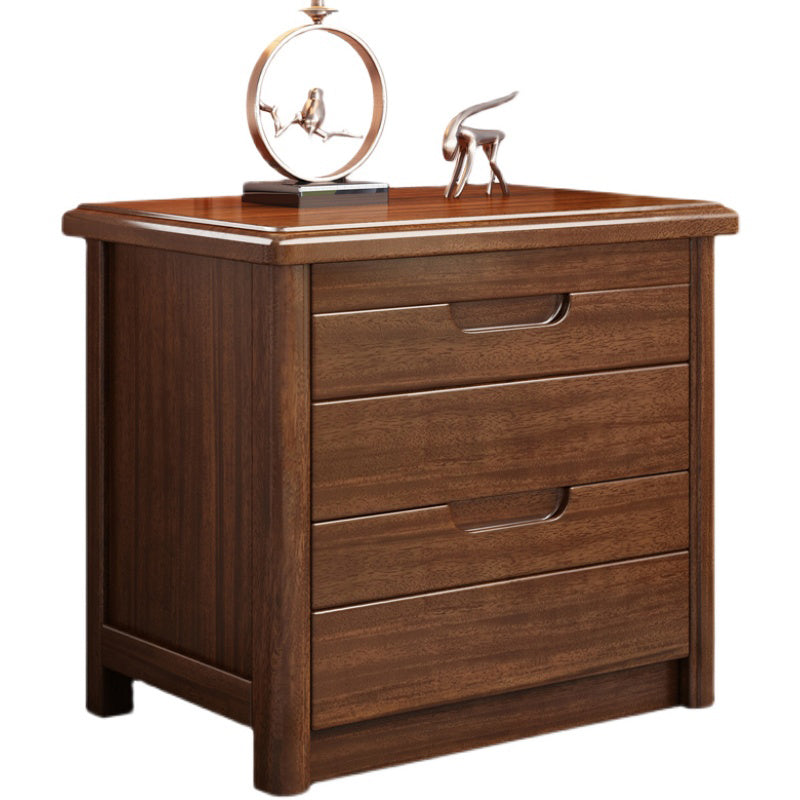 Modern Accent Table Nightstand Walnut Nightstand with Drawers