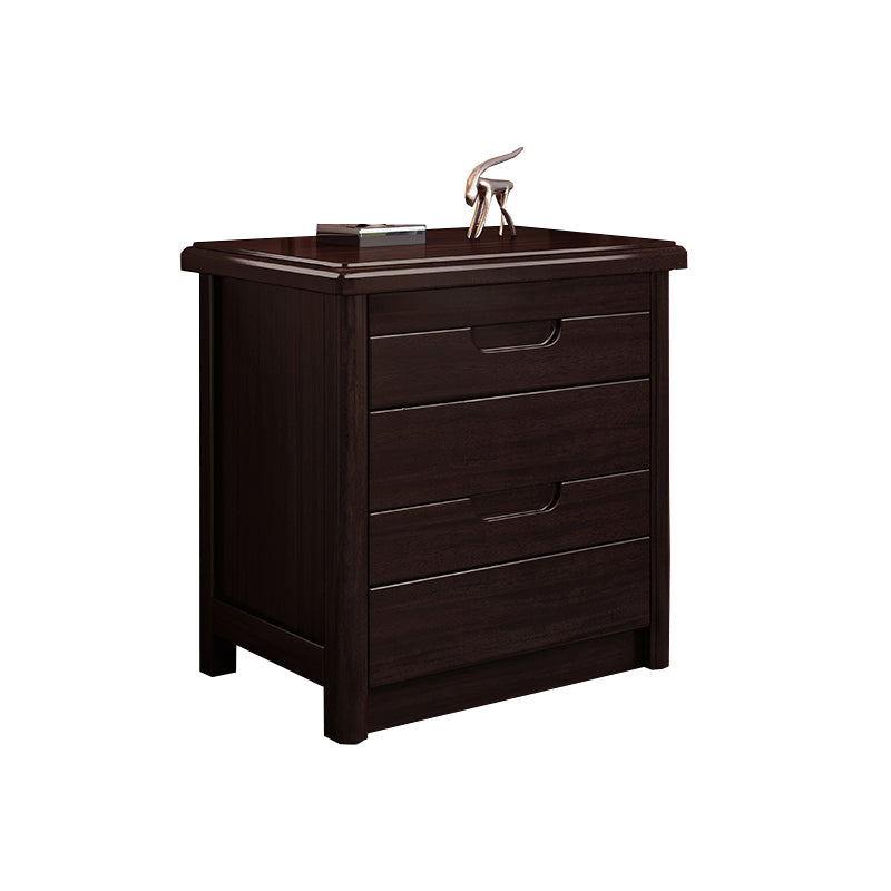 Modern Accent Table Nightstand Walnut Nightstand with Drawers