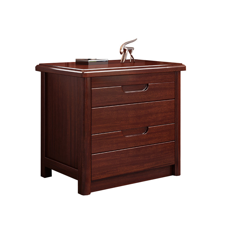 Modern Accent Table Nightstand Walnut Nightstand with Drawers