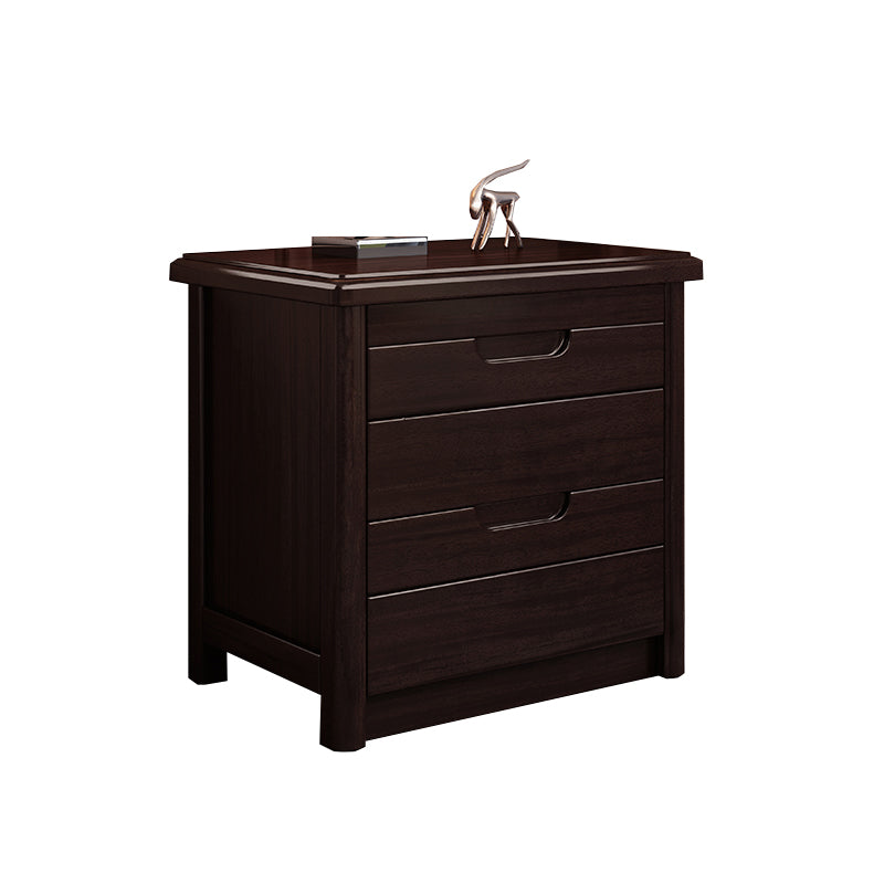 Modern Accent Table Nightstand Walnut Nightstand with Drawers