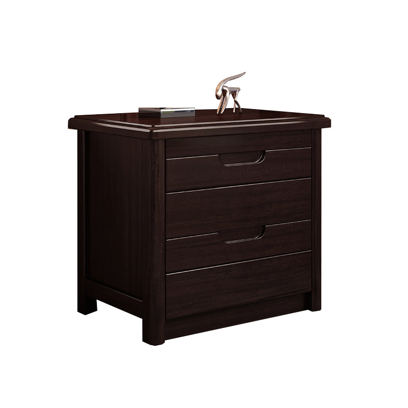 Modern Accent Table Nightstand Walnut Nightstand with Drawers