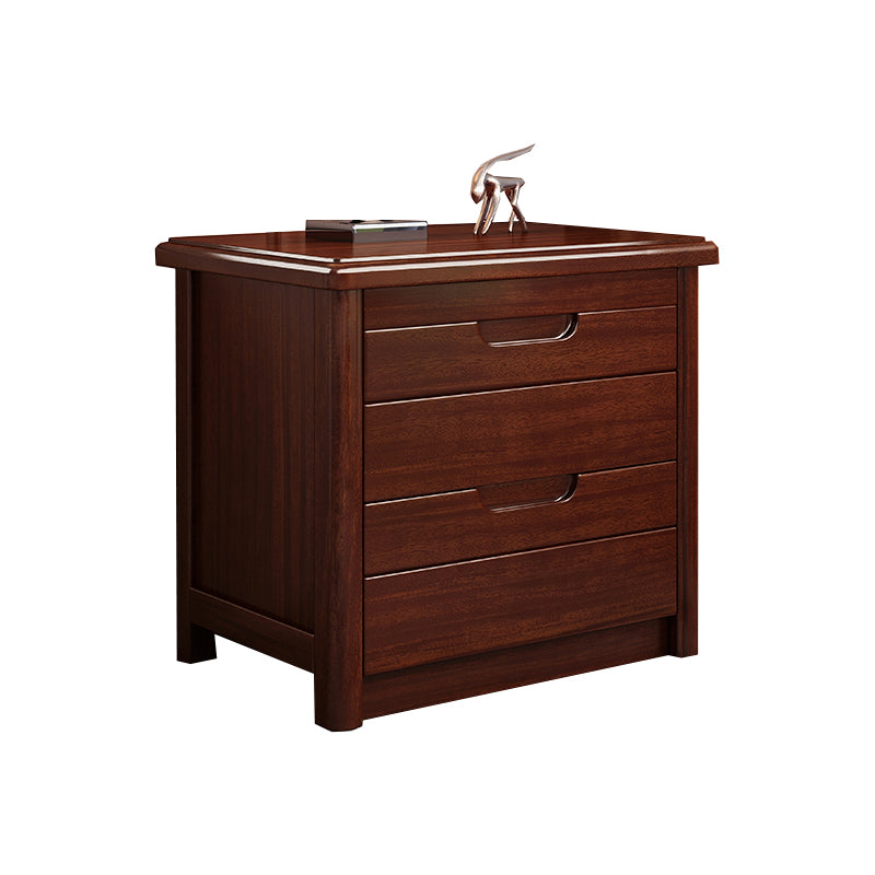 Modern Accent Table Nightstand Walnut Nightstand with Drawers