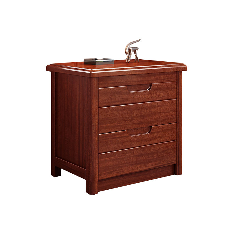 Modern Accent Table Nightstand Walnut Nightstand with Drawers