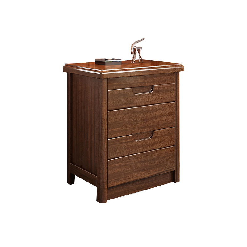 Modern Accent Table Nightstand Walnut Nightstand with Drawers