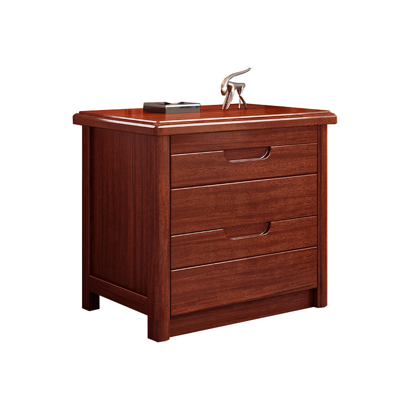 Modern Accent Table Nightstand Walnut Nightstand with Drawers