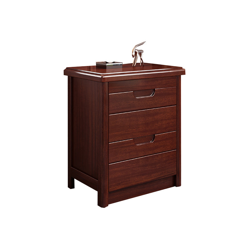 Modern Accent Table Nightstand Walnut Nightstand with Drawers