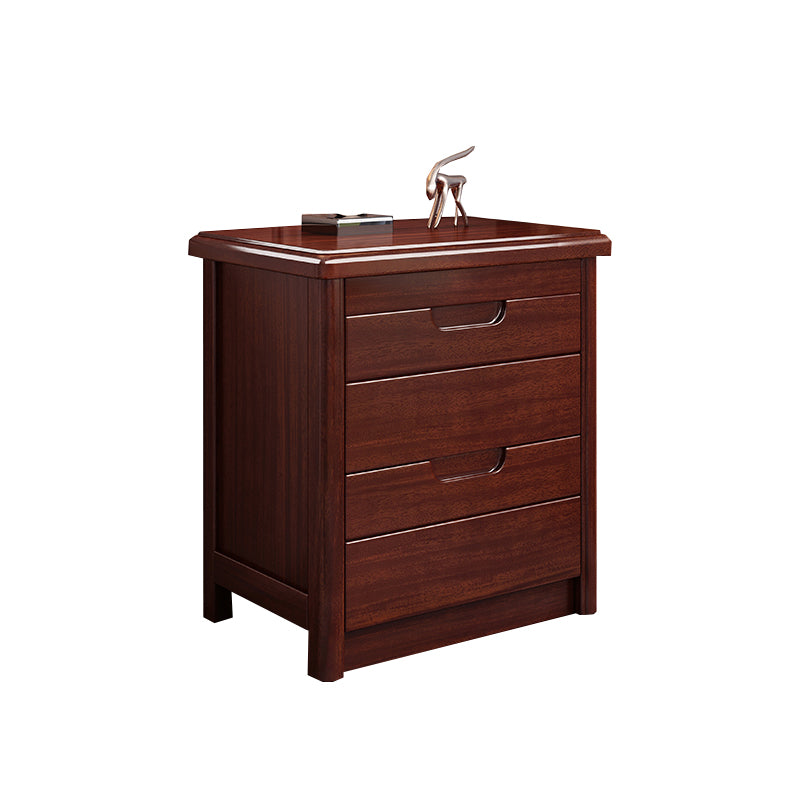 Modern Accent Table Nightstand Walnut Nightstand with Drawers