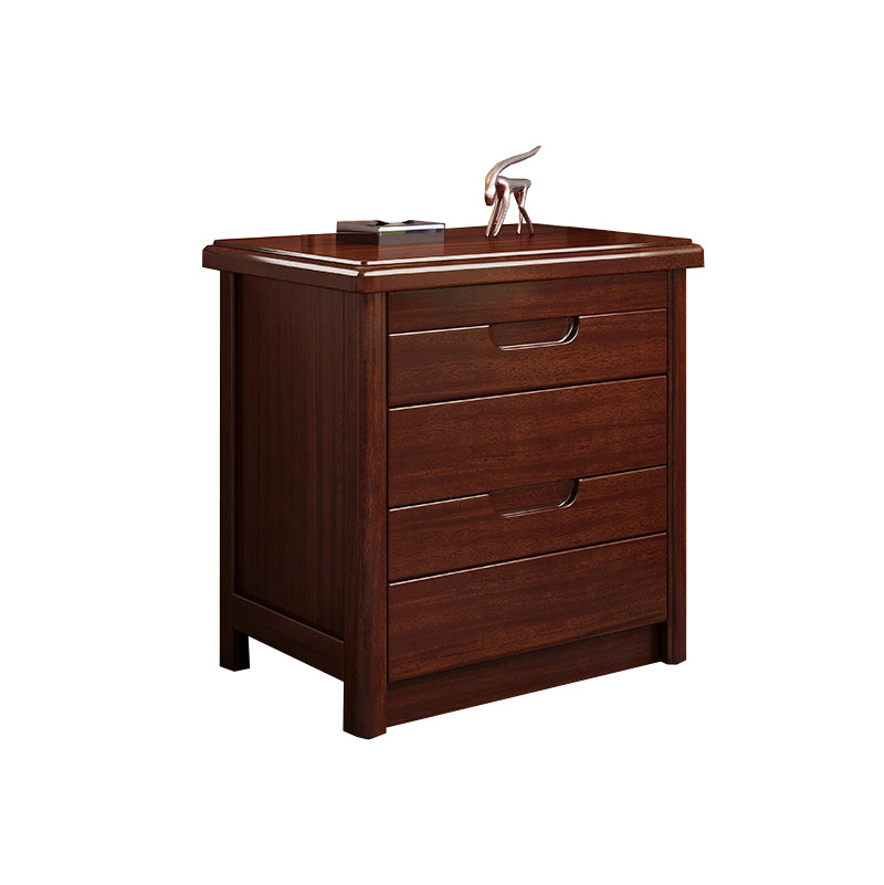 Modern Accent Table Nightstand Walnut Nightstand with Drawers