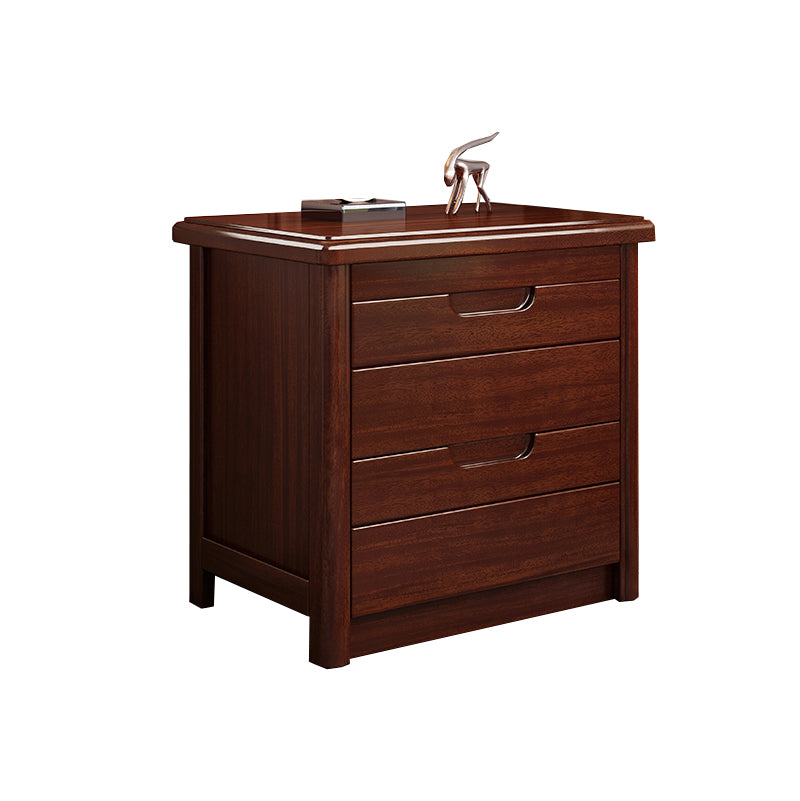 Modern Accent Table Nightstand Walnut Nightstand with Drawers