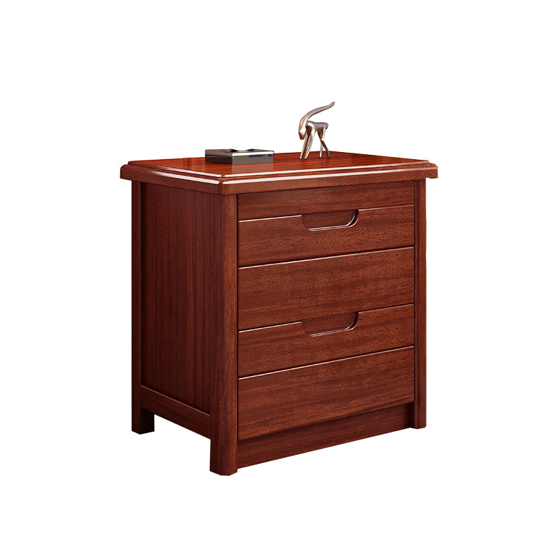 Modern Accent Table Nightstand Walnut Nightstand with Drawers