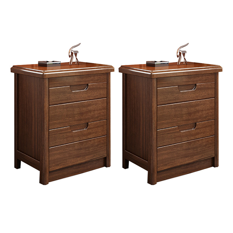 Modern Accent Table Nightstand Walnut Nightstand with Drawers