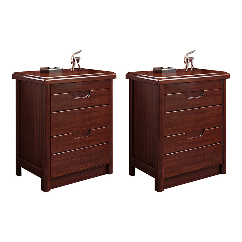 Modern Accent Table Nightstand Walnut Nightstand with Drawers