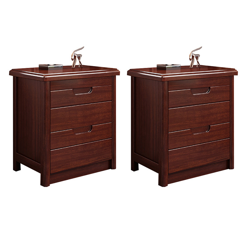 Modern Accent Table Nightstand Walnut Nightstand with Drawers