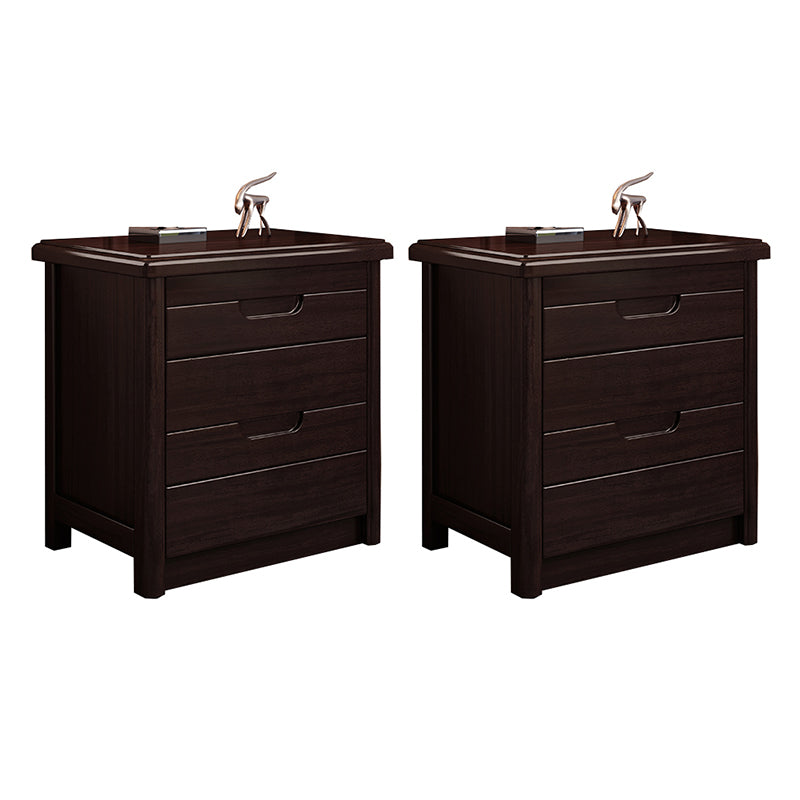 Modern Accent Table Nightstand Walnut Nightstand with Drawers