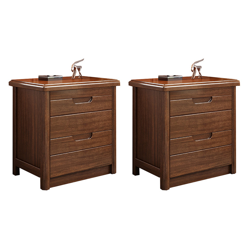 Modern Accent Table Nightstand Walnut Nightstand with Drawers