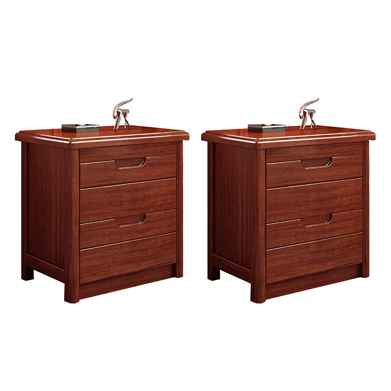 Modern Accent Table Nightstand Walnut Nightstand with Drawers