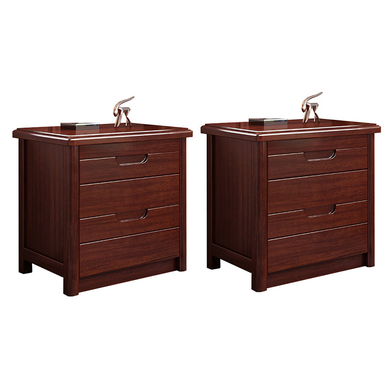 Modern Accent Table Nightstand Walnut Nightstand with Drawers