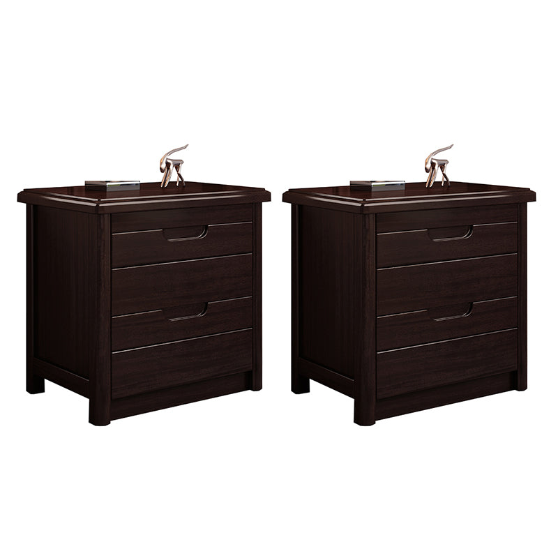 Modern Accent Table Nightstand Walnut Nightstand with Drawers