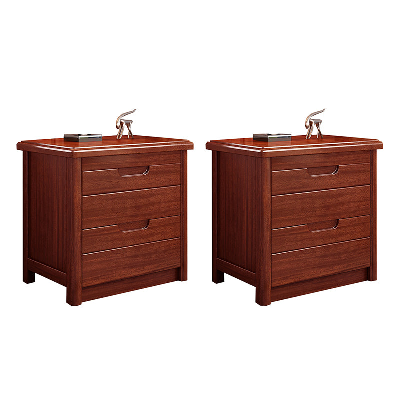 Modern Accent Table Nightstand Walnut Nightstand with Drawers