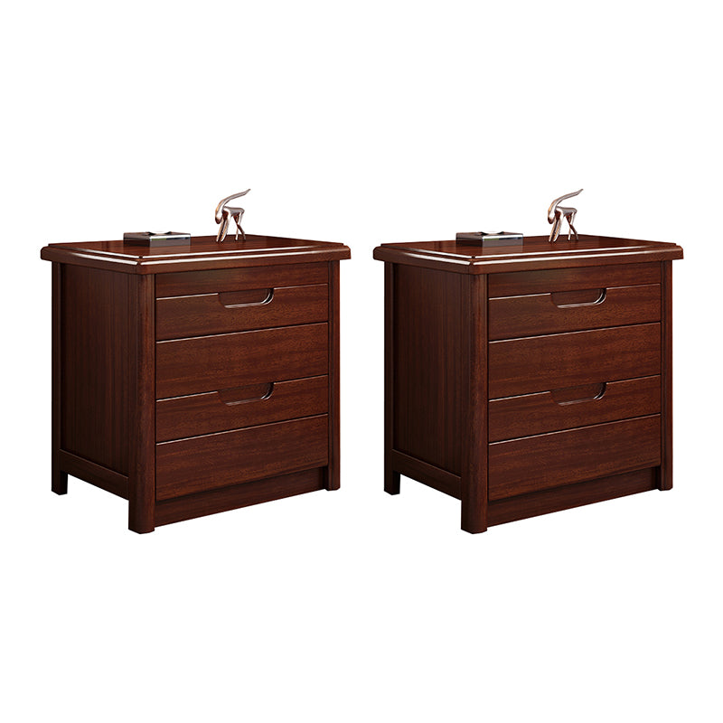 Modern Accent Table Nightstand Walnut Nightstand with Drawers