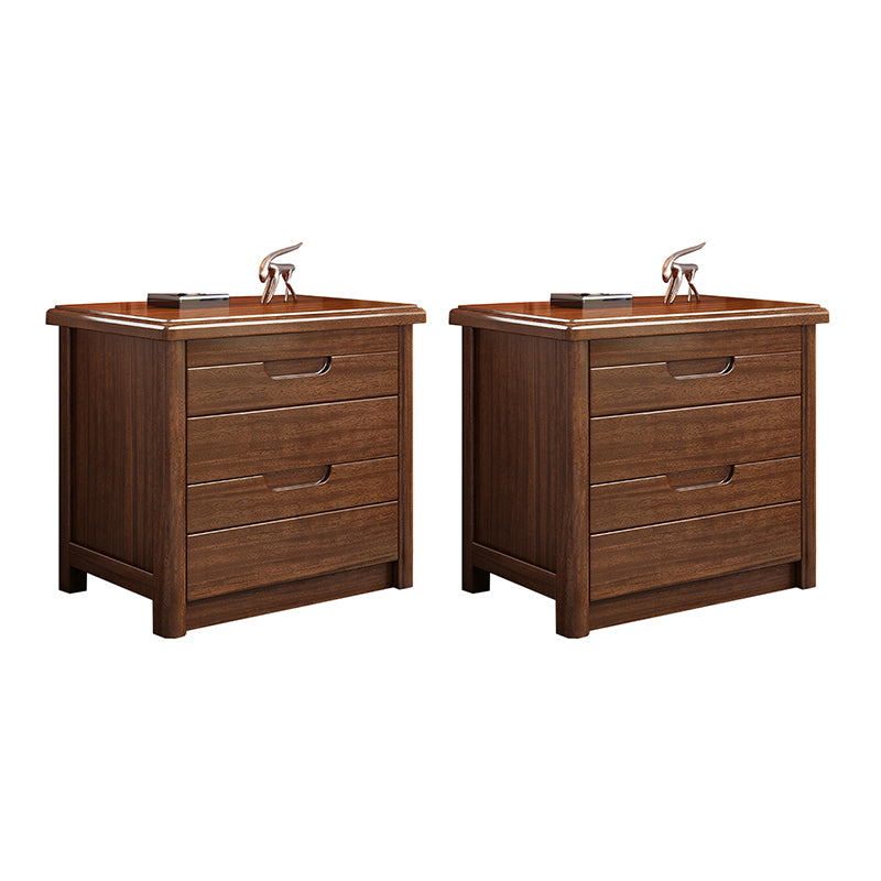 Modern Accent Table Nightstand Walnut Nightstand with Drawers