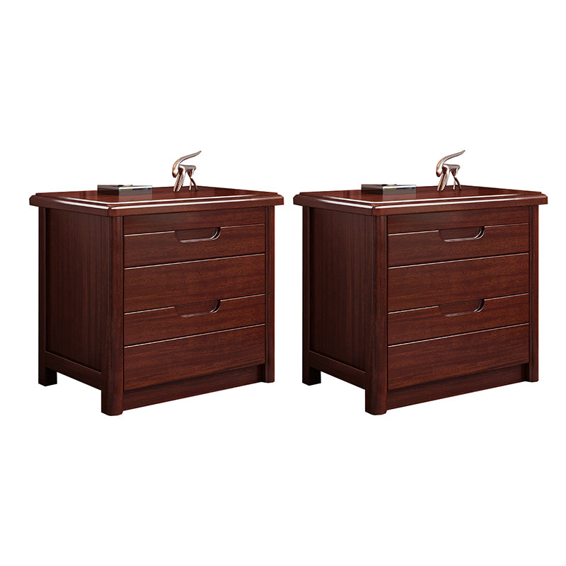 Modern Accent Table Nightstand Walnut Nightstand with Drawers