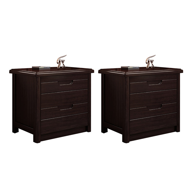 Modern Accent Table Nightstand Walnut Nightstand with Drawers