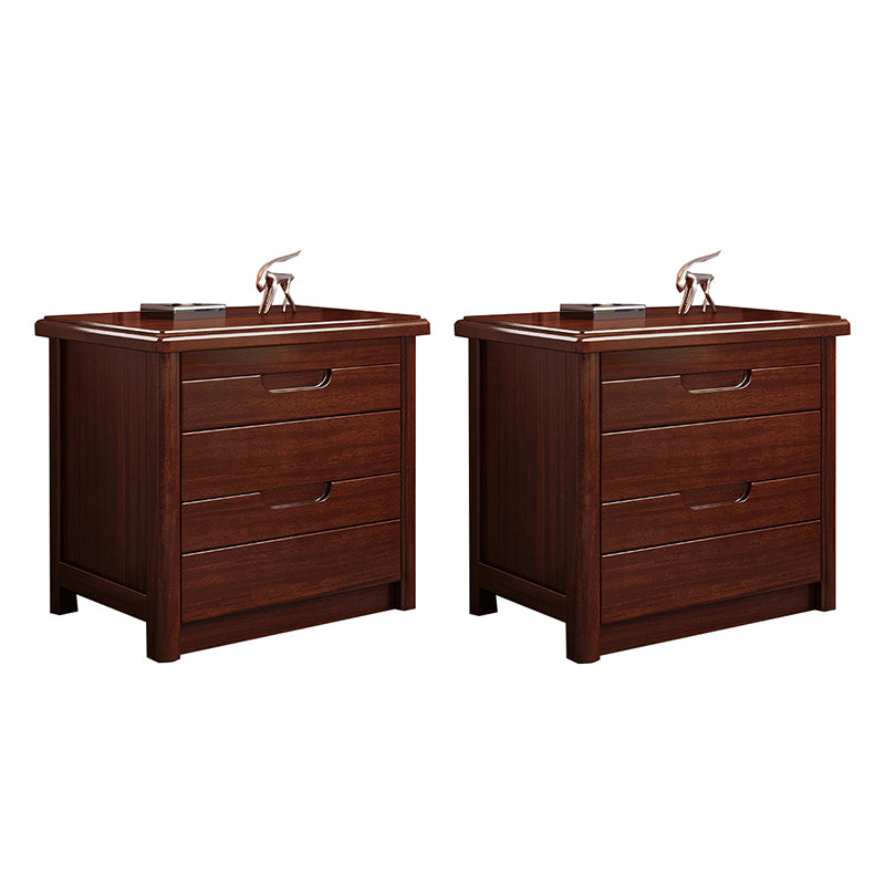 Modern Accent Table Nightstand Walnut Nightstand with Drawers