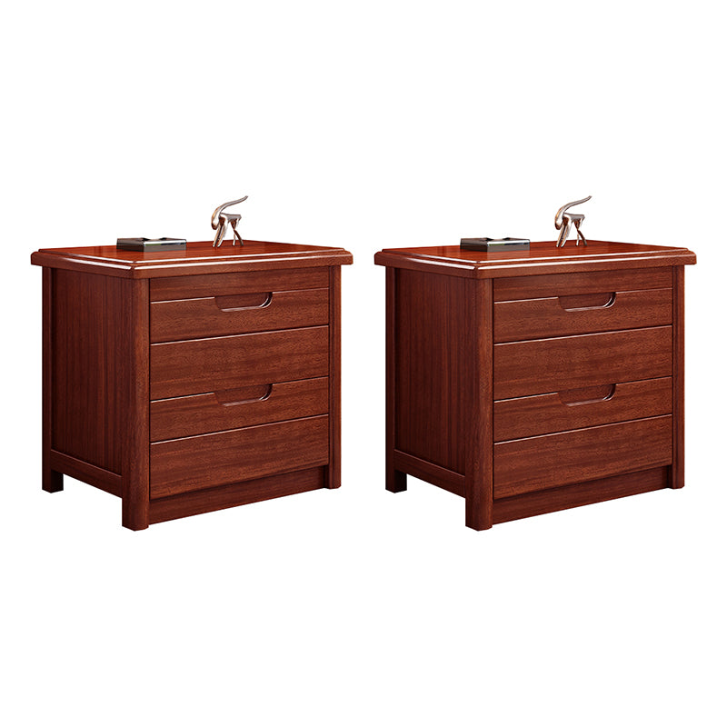 Modern Accent Table Nightstand Walnut Nightstand with Drawers