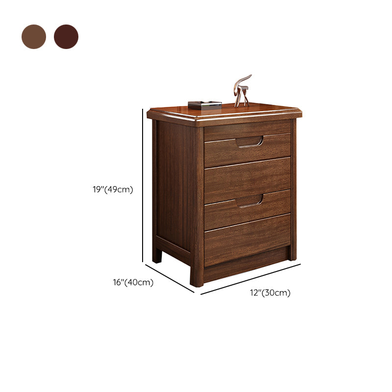 Modern Accent Table Nightstand Walnut Nightstand with Drawers