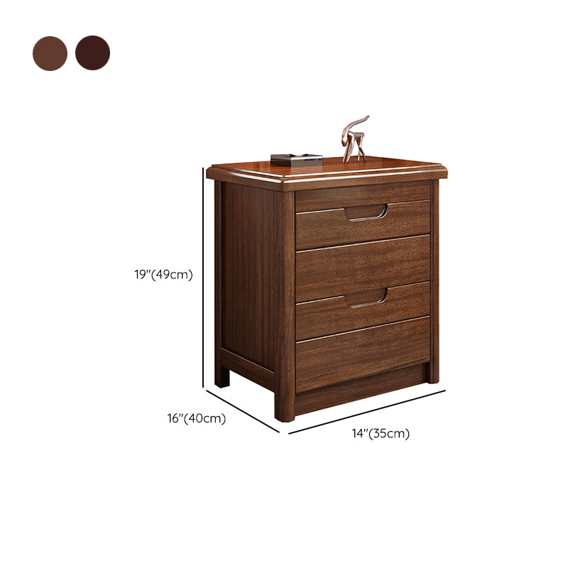 Modern Accent Table Nightstand Walnut Nightstand with Drawers