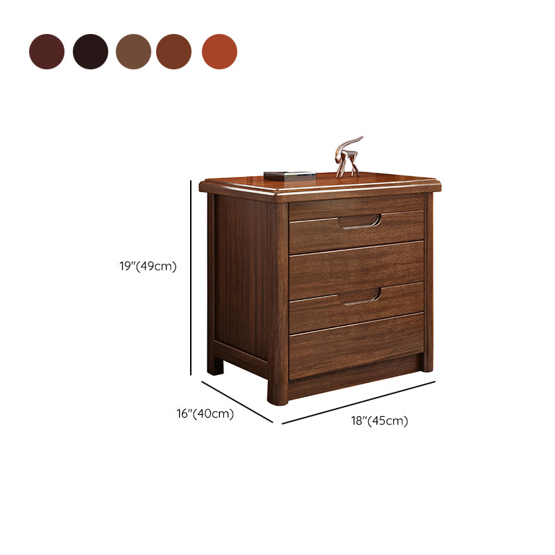 Modern Accent Table Nightstand Walnut Nightstand with Drawers