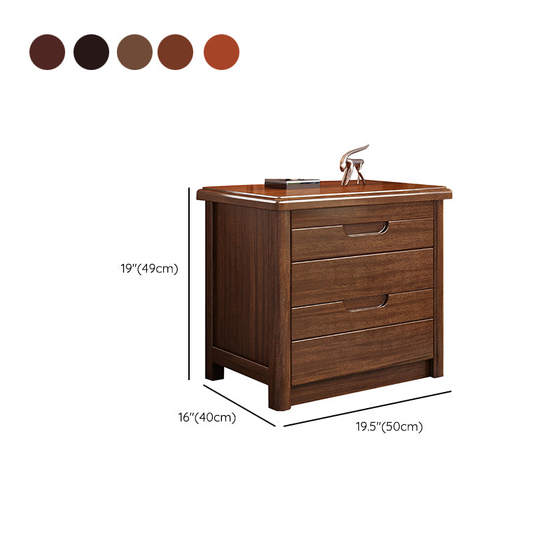 Modern Accent Table Nightstand Walnut Nightstand with Drawers