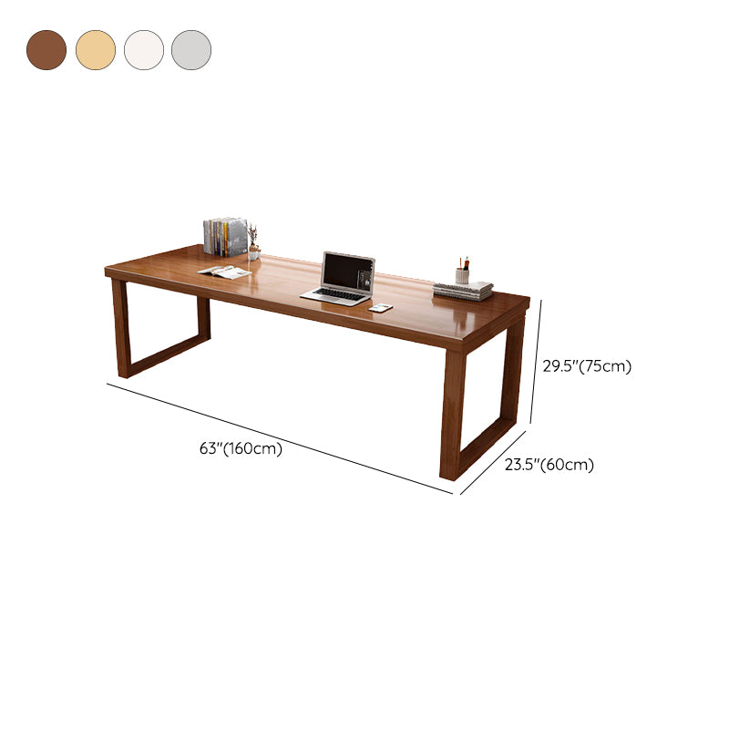 Rubber Wood Rectangular Home Writing Desk Sled Base Computer Desk , 29.5" H