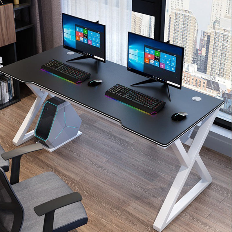 Industrial Computer Desk Sled Cable Management Office Desk with Metal Legs