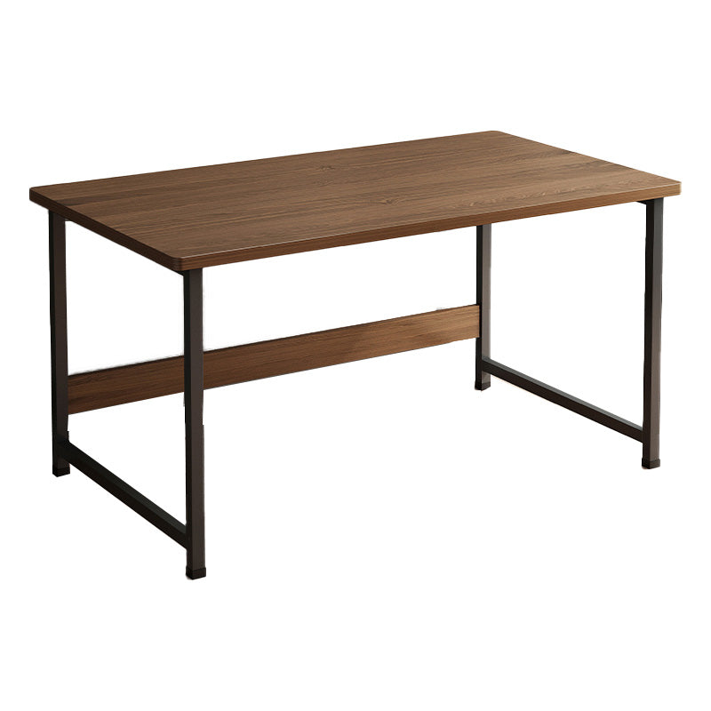 Contemporary Rectangular Computer Desk Antique Finish Office Desk with Metal Legs