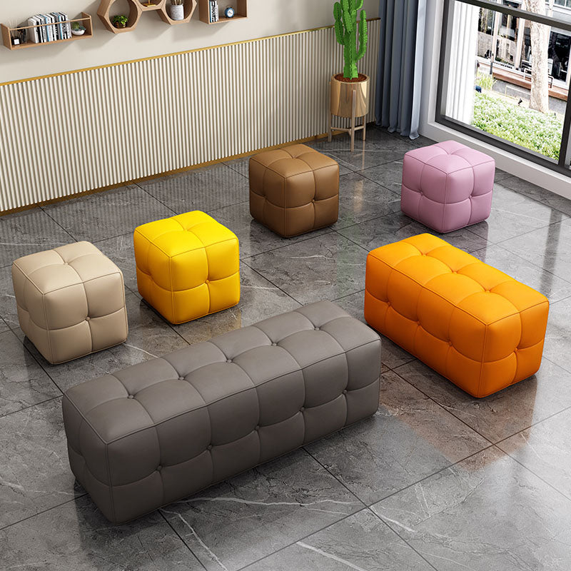 Modern Square Pouf Stain Resistant Colorful Pouf for Living Room