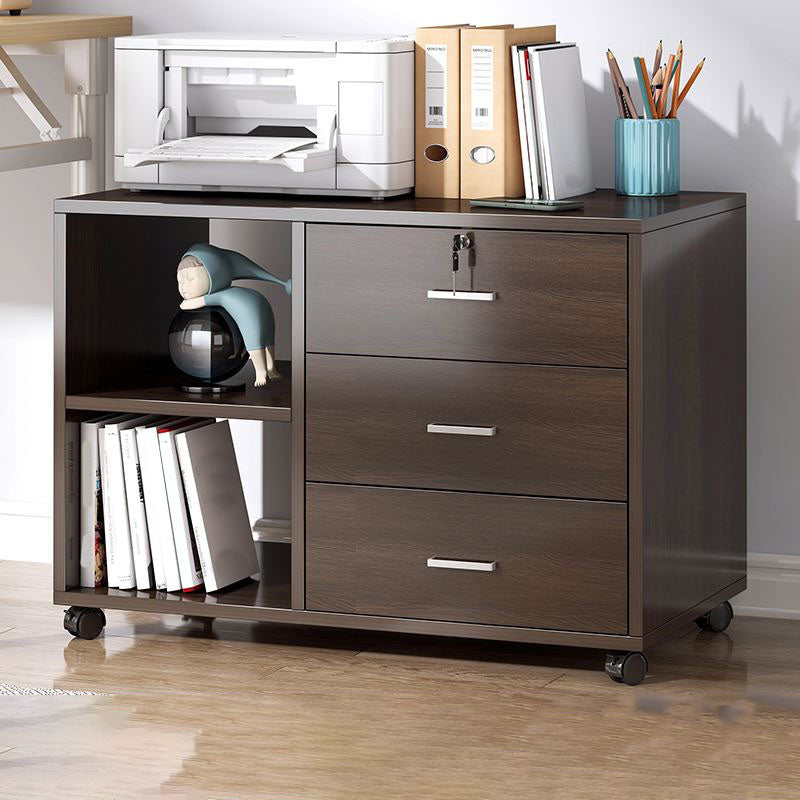 Traditional Cabinet Wood Drawers Storage Shelves Filing Cabinet with Wheels