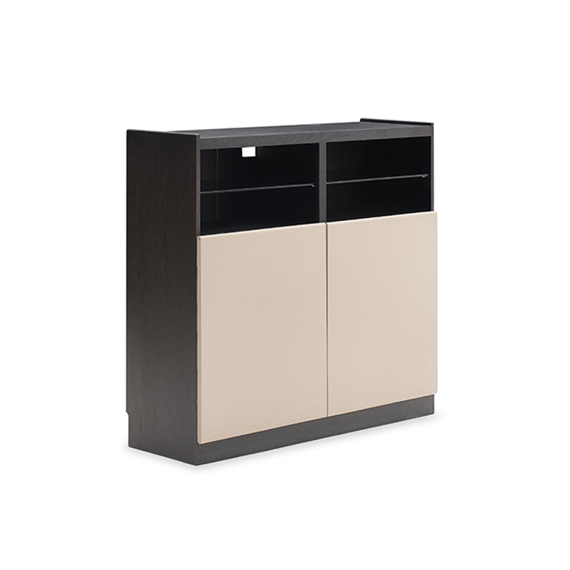 Stone Top Sideboard Modern Style Solid Wood with Adjustable Shelving